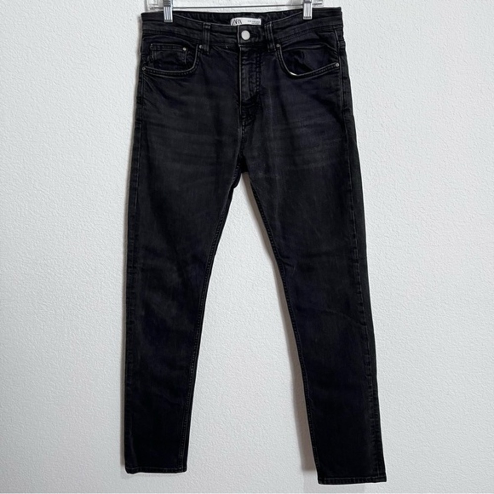 Zara Black Faded Slim Fit Demin Jeans 31